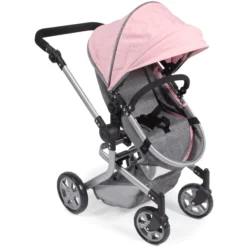 BAYER CHIC 2000 Combi Poppenwagen MIKA Melange Grijs Roze -Speelgoed Voor Kinderen bayer chic 2000 combi poppenwagen mika melange grijs roze a271265 2