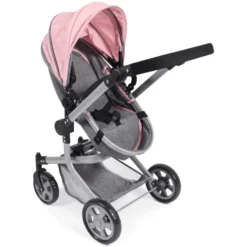 BAYER CHIC 2000 Combi Poppenwagen MIKA Melange Grijs Roze -Speelgoed Voor Kinderen bayer chic 2000 combi poppenwagen mika melange grijs roze a271265 3