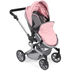 BAYER CHIC 2000 Combi Poppenwagen MIKA Melange Grijs Roze -Speelgoed Voor Kinderen bayer chic 2000 combi poppenwagen mika melange grijs roze a271265 4