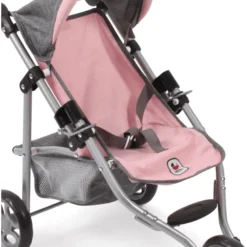 BAYER CHIC 2000 Jogging Buggy LOLA Melange Grijs Roze -Speelgoed Voor Kinderen bayer chic 2000 jogging buggy lola melange grijs roze a271292 3