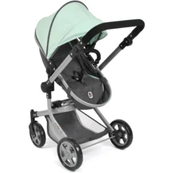 BAYER CHIC 2000 MIKA Gemêleerde Poppenwagen Antraciet-mint -Speelgoed Voor Kinderen bayer chic 2000 mika gemeleerde poppenwagen antraciet mint a355317 2