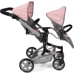 BAYER CHIC 2000 Poppenwagen Linus Duo Melange Grijs-roze -Speelgoed Voor Kinderen bayer chic 2000 poppenwagen linus duo melange grijs roze a359593 2