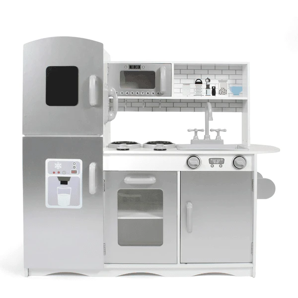 BAYER CHIC 2000 Speelkeuken Wit / Zilver 1 BAYER CHIC 2000 Speelkeuken Wit / Zilver