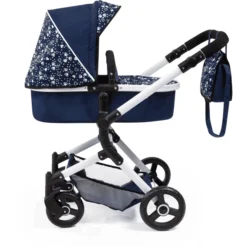 Bayer Design Combi Poppenwagen Neo Vario Blauw Met Hartjes -Speelgoed Voor Kinderen bayer design combi poppenwagen neo vario blauw met hartjes a295785 2