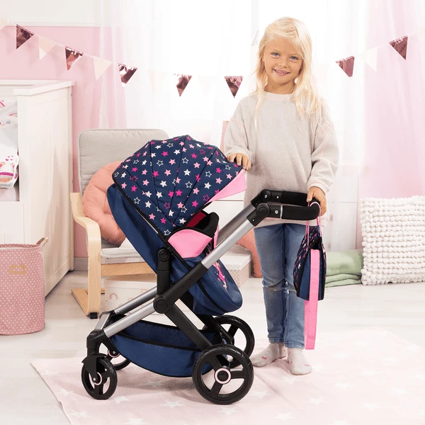 Bayer Design Combi Poppenwagen Xeo Blauw/Roze 2 Bayer Design Combi Poppenwagen Xeo Blauw/Roze - Afbeelding 2