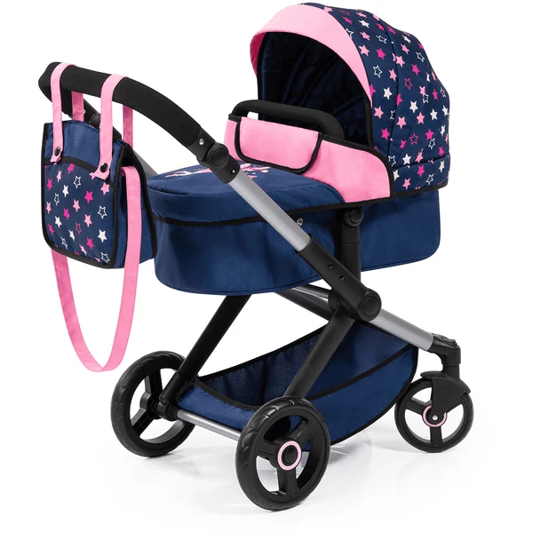 Bayer Design Combi Poppenwagen Xeo Blauw/Roze 1 Bayer Design Combi Poppenwagen Xeo Blauw/Roze