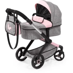 Bayer Design Combi Poppenwagen Xeo Grijs/Roze