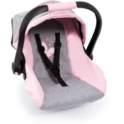 Bayer Design Poppen Autostoel Met Dak Grijs/roze, Met Vlinder -Speelgoed Voor Kinderen bayer design poppen autostoel met dak grijs roze met vlinder a313533 3