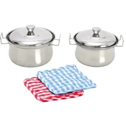 BINO Pannenset RVS Voor Kinderen, 8-delig -Speelgoed Voor Kinderen bino pannenset rvs voor kinderen 8 delig a013427 3