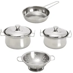 BINO Pannenset RVS Voor Kinderen, 8-delig -Speelgoed Voor Kinderen bino pannenset rvs voor kinderen 8 delig a013427 4