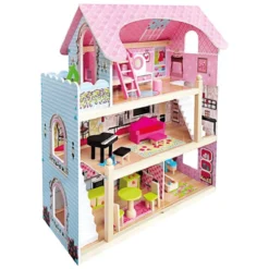 Bino Poppenhuis Met Balkon, 15-delig -Speelgoed Voor Kinderen bino poppenhuis met balkon 15 delig a350235 2