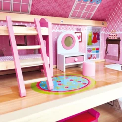 Bino Poppenhuis Met Balkon, 15-delig -Speelgoed Voor Kinderen bino poppenhuis met balkon 15 delig a350235 4