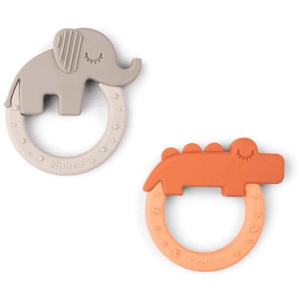 Done By Deer ™ Bijtring 2-Pack Deer Friends Papaya Sand 2 Done By Deer ™ Bijtring 2-Pack Deer Friends Papaya Sand - Afbeelding 2