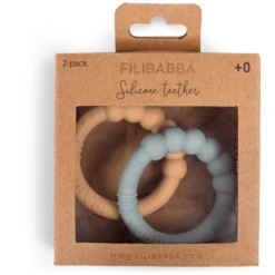 Filibabba Silicone Bijtring 2-Pack - Silt Green -Speelgoed Voor Kinderen filibabba silicone bijtring 2 pack silt green a383156 4