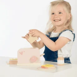 Label-Label - Houten Broodrooster - Roze -Speelgoed Voor Kinderen label label houten broodrooster roze a393352 2