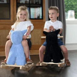 Label Label - Schommelhond - Blauw -Speelgoed Voor Kinderen label label schommelhond blauw a394322 3