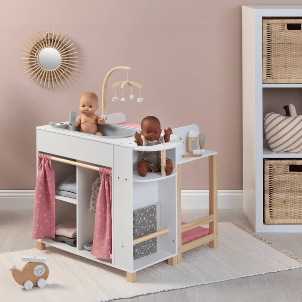 MUSTERKIND ® Dolls' Centre "Viola" Wit/naturel/oudroze 5 MUSTERKIND ® Dolls' Centre "Viola" Wit/naturel/oudroze - Afbeelding 5