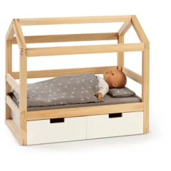 MUSTERKIND ® Poppenhuis Bed Viola Naturel/wit -Speelgoed Voor Kinderen musterkind poppenhuis bed viola naturel wit a326651 4