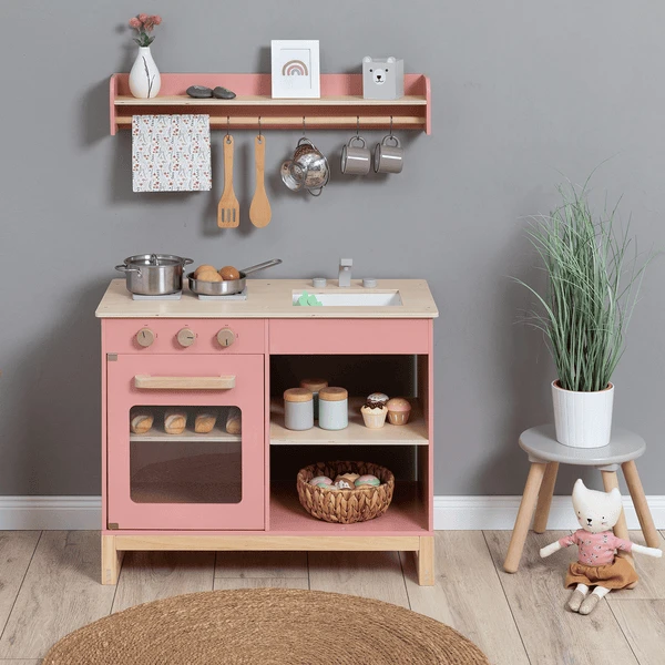 MUSTERKIND ® Speel Keuken- Magnolia - Oud Roze/natuur 2 MUSTERKIND ® Speel Keuken- Magnolia - Oud Roze/natuur - Afbeelding 2