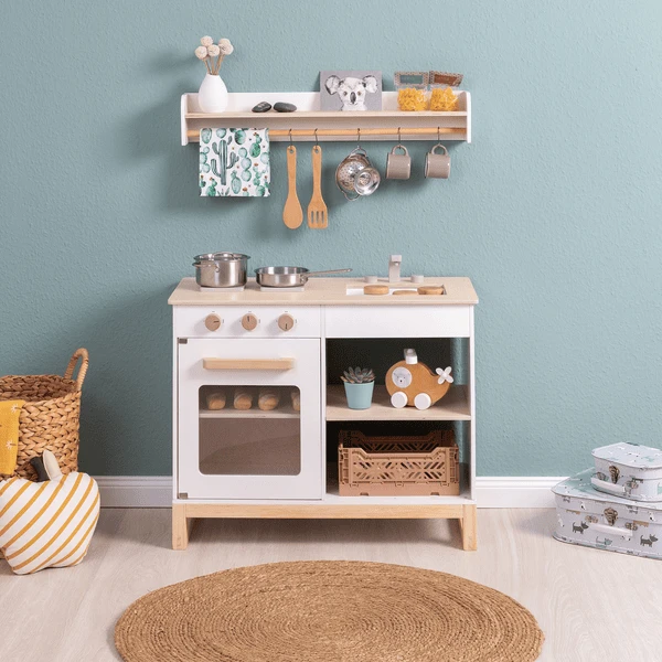 MUSTERKIND ® Speel Keuken- Magnolia - Wit/natuurlijk 2 MUSTERKIND ® Speel Keuken- Magnolia - Wit/natuurlijk - Afbeelding 2