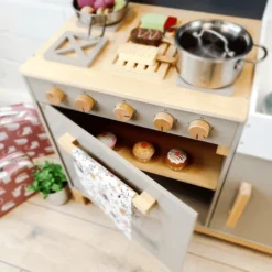 MUSTERKIND ® Speelkeuken Linum Warm Grijs/natuur -Speelgoed Voor Kinderen musterkind speelkeuken linum warm grijs natuur a295949 2