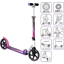 Muuwmi Aluminium Scoot Er 205 Mm, Paars-roze-zwart -Speelgoed Voor Kinderen muuwmi aluminium scoot er 205 mm paars roze zwart a353068 4