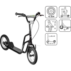 Muuwmi Scooter Fun AIR 12 Inch, Zwart -Speelgoed Voor Kinderen muuwmi scooter fun air 12 inch zwart a353048 2