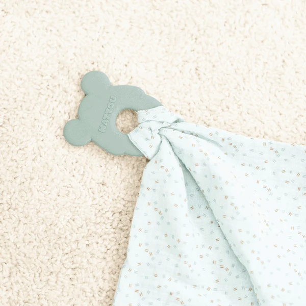 Nattou Bijtring + Knuffeldoekje Mintgroen 3 Nattou Bijtring + Knuffeldoekje Mintgroen - Afbeelding 3