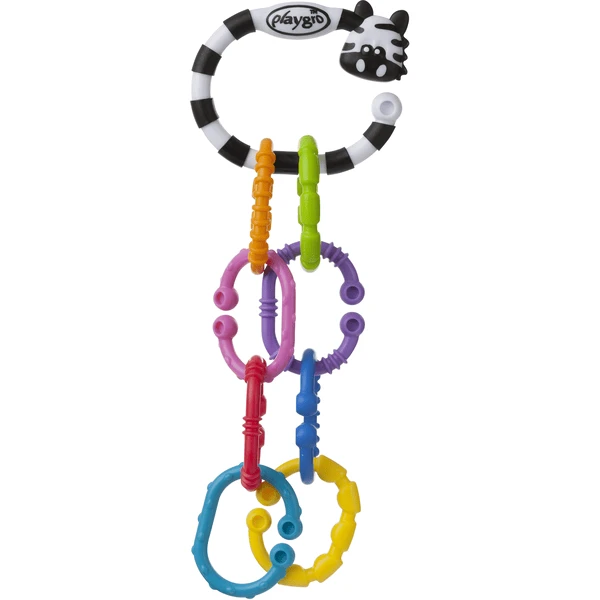 PLAYGRO Bijtring-Rammelketting Zebra 9-delig 2 PLAYGRO Bijtring-Rammelketting Zebra 9-delig - Afbeelding 2