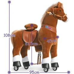 PonyCycle ® Brown With White Hoof Horse -Speelgoed Voor Kinderen ponycycle brown with white hoof horse a338460 3