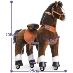 PonyCycle® Chocolate Brown With White Hoof Horse -Speelgoed Voor Kinderen ponycycle chocolate brown with white hoof horse a338458 2