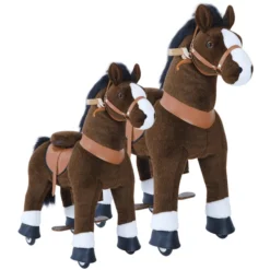 PonyCycle ® Donkerbruin Met Rem En Geluid - Groot -Speelgoed Voor Kinderen ponycycle donkerbruin met rem en geluid groot a313693 3