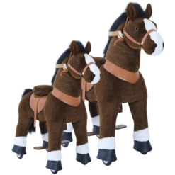 PonyCycle ® Donkerbruin Met Rem En Geluid - Klein -Speelgoed Voor Kinderen ponycycle donkerbruin met rem en geluid klein a313687 3