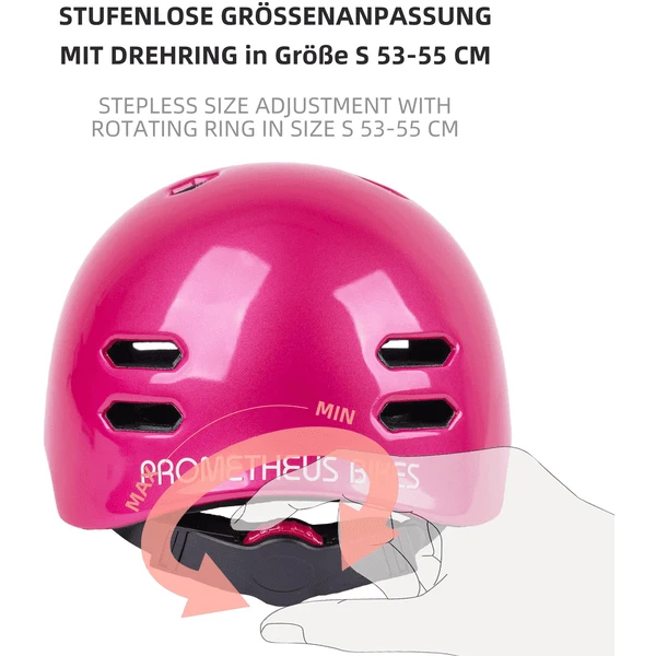 PROMETHEUS BICYCLES Fietshelm Maat S 53-55 Cm, Roze/wit, Roze/wit 4 PROMETHEUS BICYCLES Fietshelm Maat S 53-55 Cm, Roze/wit, Roze/wit - Afbeelding 4