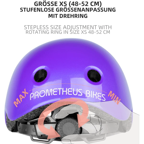 PROMETHEUS BICYCLES ® Fietshelm Maat XS 48-52 Cm Paars 2 PROMETHEUS BICYCLES ® Fietshelm Maat XS 48-52 Cm Paars - Afbeelding 2