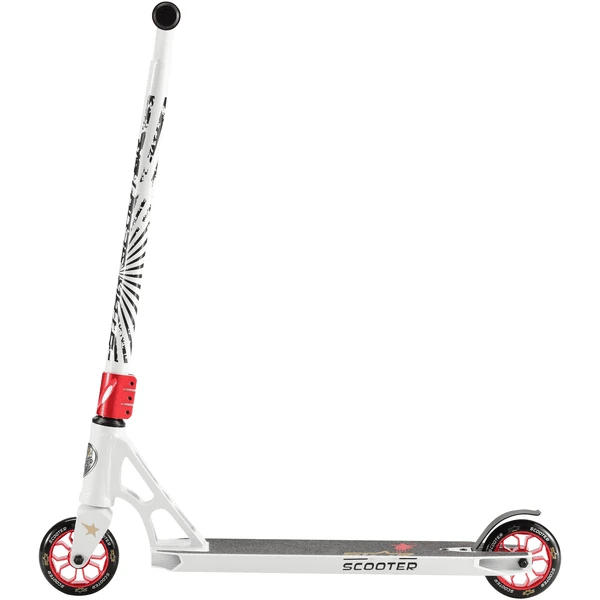 STAR- SCOOT ER® Free Style Aluminium Jump Stunt Scoot Er | 110mm Wielen | Wit Rood 2 STAR- SCOOT ER® Free Style Aluminium Jump Stunt Scoot Er | 110mm Wielen | Wit Rood - Afbeelding 2