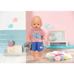 Zapf Creation BABY Born® Bath Pyjama & Klompjes Blauw 43cm -Speelgoed Voor Kinderen zapf creation baby born bath pyjama amp klompjes blauw 43cm a403227 4